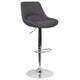 Dark Gray Fabric |#| Dark Gray Fabric Adjustable Height Gas Lift Swivel Bar Stool - Dining Stool