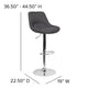 Dark Gray Fabric |#| Dark Gray Fabric Adjustable Height Gas Lift Swivel Bar Stool - Dining Stool