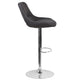 Dark Gray Fabric |#| Dark Gray Fabric Adjustable Height Gas Lift Swivel Bar Stool - Dining Stool