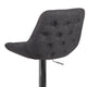 Dark Gray Fabric |#| Dark Gray Fabric Adjustable Height Gas Lift Swivel Bar Stool - Dining Stool