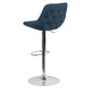 Blue Fabric |#| Blue Fabric Adjustable Height Gas Lift Swivel Bar Stool - Kitchen Dining Stool