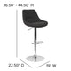 Black Fabric |#| Black Fabric Adjustable Height Gas Lift Swivel Bar Stool - Kitchen Dining Stool