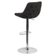 Black Fabric |#| Black Fabric Adjustable Height Gas Lift Swivel Bar Stool - Kitchen Dining Stool