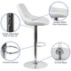 White Vinyl |#| White Vinyl Adjustable Height Gas Lift Swivel Bar Stool - Kitchen Dining Stool