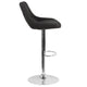 Black Fabric |#| Black Fabric Adjustable Height Gas Lift Swivel Bar Stool - Kitchen Dining Stool