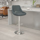 Gray Vinyl |#| Gray Vinyl Adjustable Height Gas Lift Swivel Bar Stool - Kitchen Dining Stool