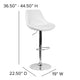 White Vinyl |#| White Vinyl Adjustable Height Gas Lift Swivel Bar Stool - Kitchen Dining Stool