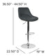 Gray Vinyl |#| Gray Vinyl Adjustable Height Gas Lift Swivel Bar Stool - Kitchen Dining Stool