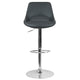 Gray Vinyl |#| Gray Vinyl Adjustable Height Gas Lift Swivel Bar Stool - Kitchen Dining Stool