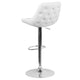 White Vinyl |#| White Vinyl Adjustable Height Gas Lift Swivel Bar Stool - Kitchen Dining Stool