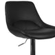 Black Vinyl |#| Black Vinyl Adjustable Height Gas Lift Swivel Bar Stool - Kitchen Dining Stool