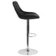 Black Vinyl |#| Black Vinyl Adjustable Height Gas Lift Swivel Bar Stool - Kitchen Dining Stool