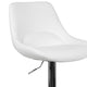 White Vinyl |#| White Vinyl Adjustable Height Gas Lift Swivel Bar Stool - Kitchen Dining Stool