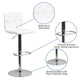 White |#| Contemporary Button Tufted White Vinyl Adjustable Barstool with Chrome Base