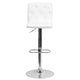 White |#| Contemporary Button Tufted White Vinyl Adjustable Barstool with Chrome Base