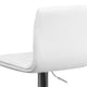 White |#| Contemporary Button Tufted White Vinyl Adjustable Barstool with Chrome Base