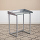 Clear Tempered Glass Desk w/ Raised Cable Management Border & Silver Metal Frame