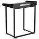 Clear Tempered Glass Desk w/ Raised Cable Management Border & Black Metal Frame