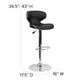 Black |#| Contemporary Cozy Mid-Back Black Vinyl Adjustable Height Barstool w/ Chrome Base