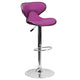 Purple |#| Contemporary Cozy Mid-Back Purple Vinyl Adjustable Height Barstool w/Chrome Base