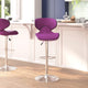 Purple |#| Contemporary Cozy Mid-Back Purple Vinyl Adjustable Height Barstool w/Chrome Base