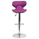 Purple |#| Contemporary Cozy Mid-Back Purple Vinyl Adjustable Height Barstool w/Chrome Base