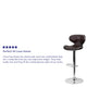 Brown |#| Contemporary Cozy Mid-Back Brown Vinyl Adjustable Height Barstool w/ Chrome Base