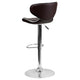 Brown |#| Contemporary Cozy Mid-Back Brown Vinyl Adjustable Height Barstool w/ Chrome Base