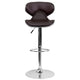 Brown |#| Contemporary Cozy Mid-Back Brown Vinyl Adjustable Height Barstool w/ Chrome Base