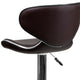 Brown |#| Contemporary Cozy Mid-Back Brown Vinyl Adjustable Height Barstool w/ Chrome Base