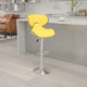 Yellow |#| Contemporary Cozy Mid-Back Yellow Vinyl Adjustable Height Barstool w/Chrome Base