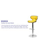 Yellow |#| Contemporary Cozy Mid-Back Yellow Vinyl Adjustable Height Barstool w/Chrome Base