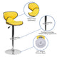 Yellow |#| Contemporary Cozy Mid-Back Yellow Vinyl Adjustable Height Barstool w/Chrome Base