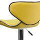 Yellow |#| Contemporary Cozy Mid-Back Yellow Vinyl Adjustable Height Barstool w/Chrome Base