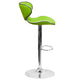 Green |#| Contemporary Cozy Mid-Back Green Vinyl Adjustable Height Barstool w/ Chrome Base