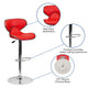 Red |#| Contemporary Cozy Mid-Back Red Vinyl Adjustable Height Barstool with Chrome Base