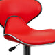 Red |#| Contemporary Cozy Mid-Back Red Vinyl Adjustable Height Barstool with Chrome Base