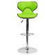 Green |#| Contemporary Cozy Mid-Back Green Vinyl Adjustable Height Barstool w/ Chrome Base