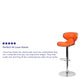 Orange |#| Contemporary Cozy Mid-Back Orange Vinyl Adjustable Height Barstool w/Chrome Base