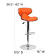 Orange |#| Contemporary Cozy Mid-Back Orange Vinyl Adjustable Height Barstool w/Chrome Base