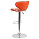 Orange |#| Contemporary Cozy Mid-Back Orange Vinyl Adjustable Height Barstool w/Chrome Base