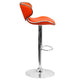 Orange |#| Contemporary Cozy Mid-Back Orange Vinyl Adjustable Height Barstool w/Chrome Base