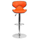 Orange |#| Contemporary Cozy Mid-Back Orange Vinyl Adjustable Height Barstool w/Chrome Base