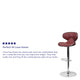 Burgundy |#| Contemporary Mid-Back Burgundy Vinyl Adjustable Height Barstool w/ Chrome Base