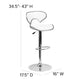 White |#| Contemporary Cozy Mid-Back White Vinyl Adjustable Height Barstool w/ Chrome Base