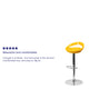 Yellow |#| Yellow Plastic Adjustable Height Barstool w/ Rounded Cutout Back & Chrome Base