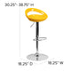 Yellow |#| Yellow Plastic Adjustable Height Barstool w/ Rounded Cutout Back & Chrome Base