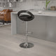 Black |#| Black Plastic Adjustable Height Barstool with Rounded Cutout Back & Chrome Base