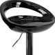 Black |#| Black Plastic Adjustable Height Barstool with Rounded Cutout Back & Chrome Base