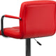 Red |#| Red Quilted Vinyl Adjustable Height Barstool with Arms and Chrome Base